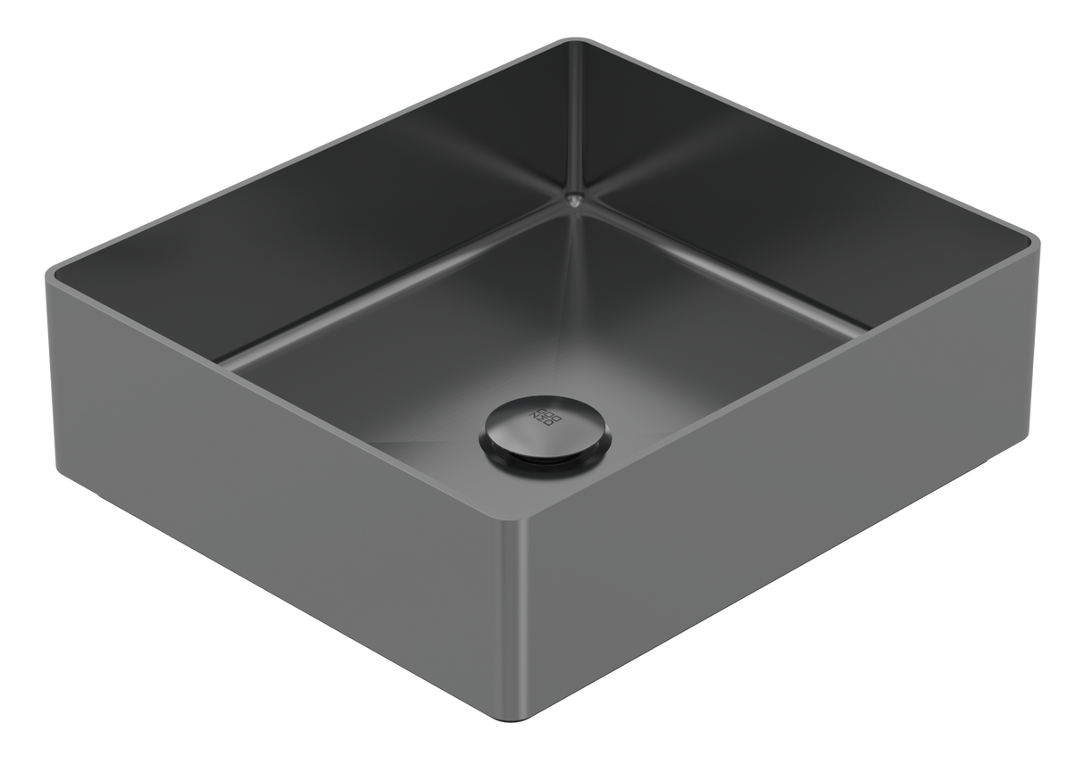 Vanity Vessel 15" Square Vessel Sink, SUS304 with Fixed Drain Kit