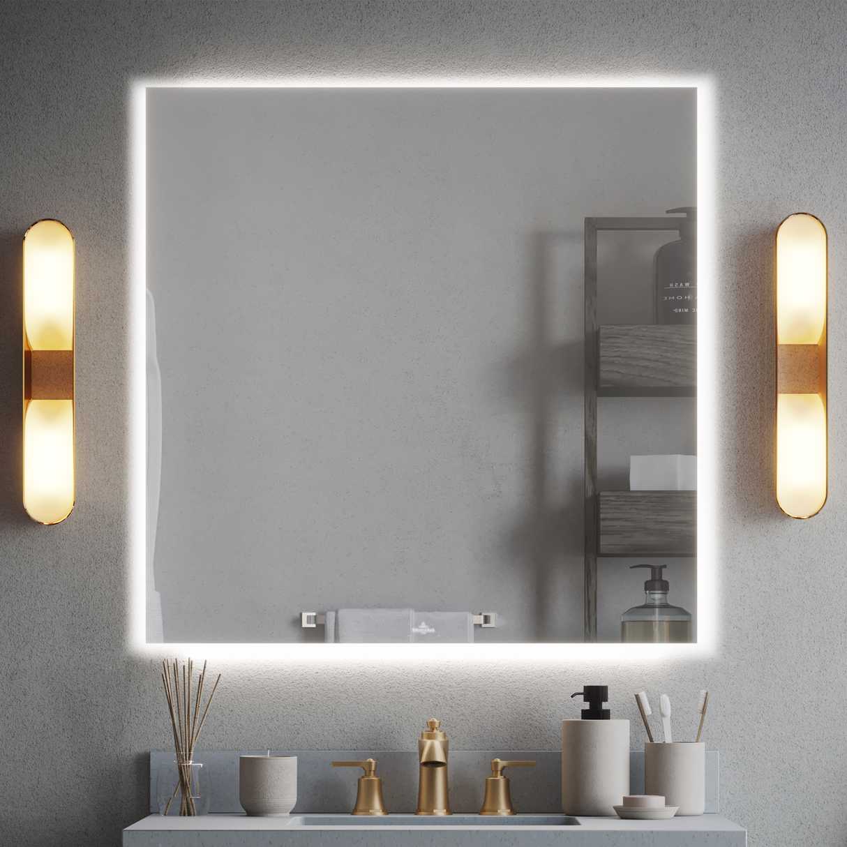 AURA 36" x 36" LED Mirror, Rectangular