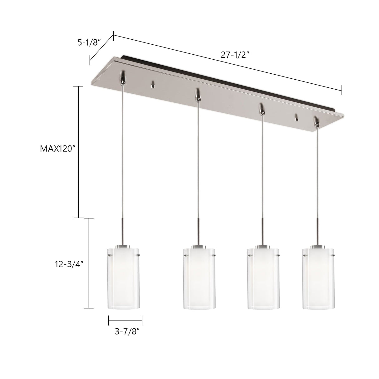 Kuzco Verona 4-in 4 Head Multi Pendant
