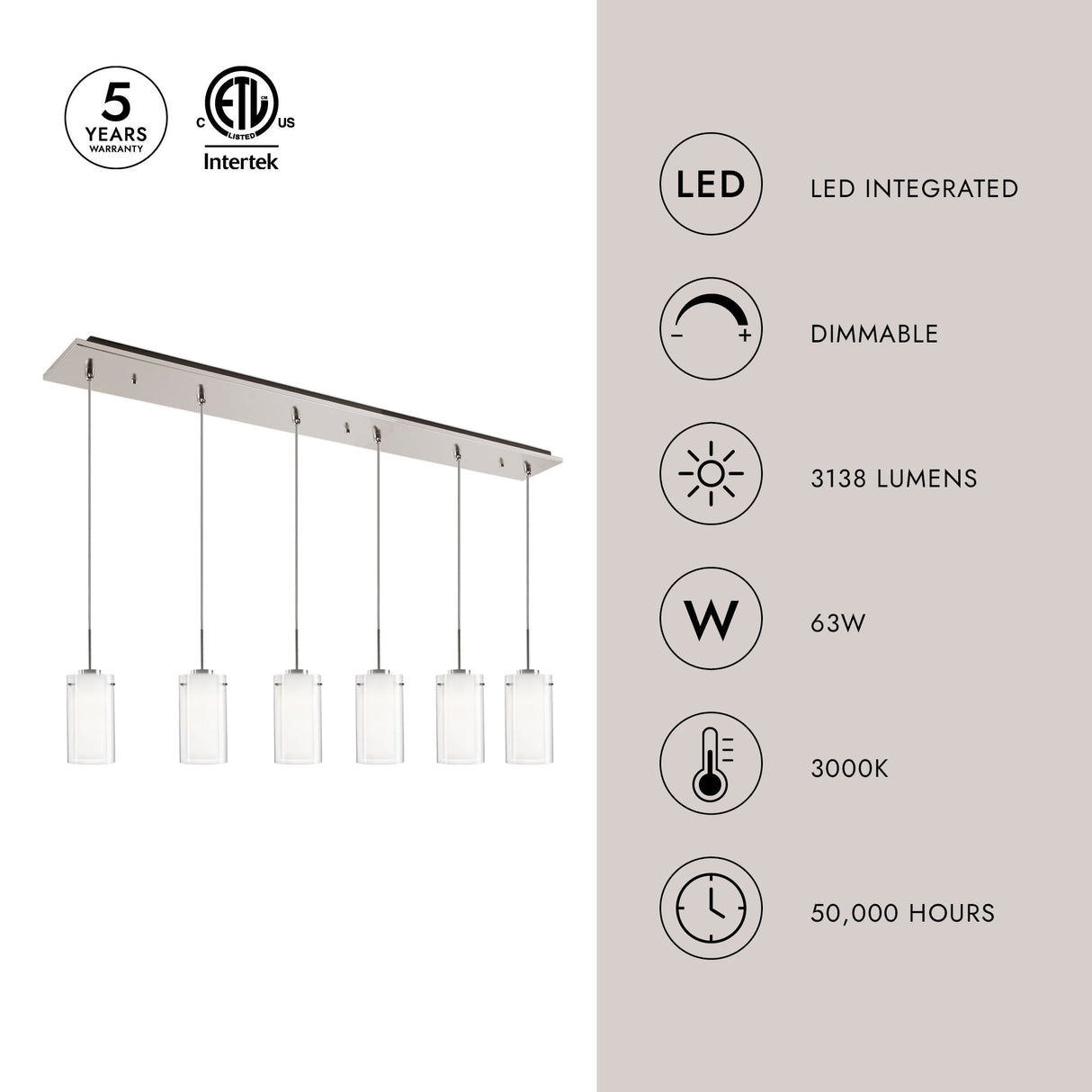 Kuzco Verona 4-in 6 Head Multi Pendant