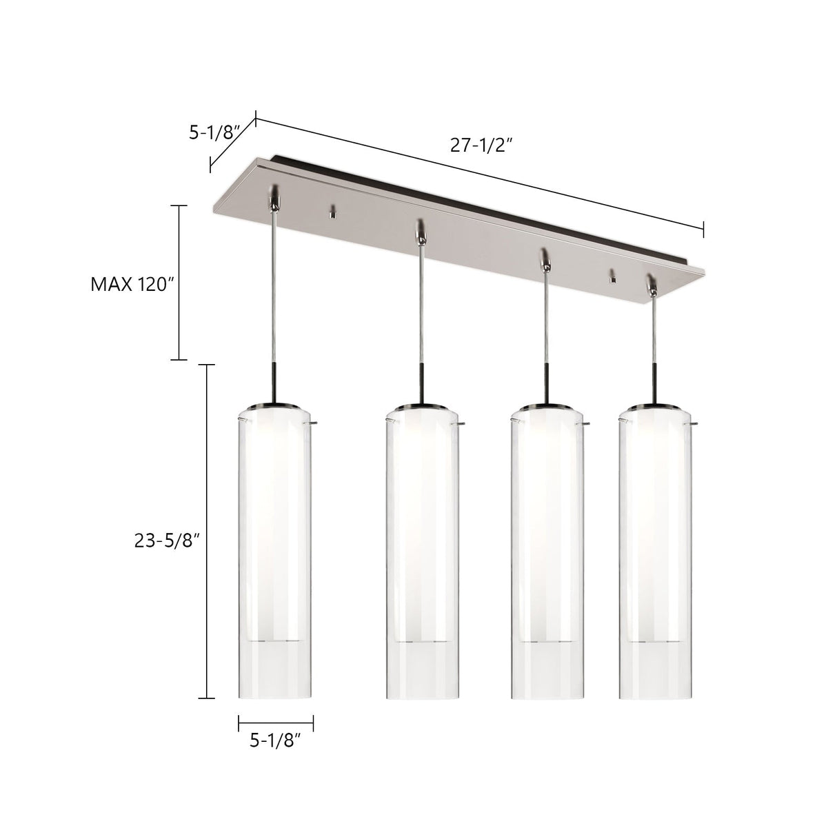 Kuzco Verona 5-in 4 Head Multi Pendant