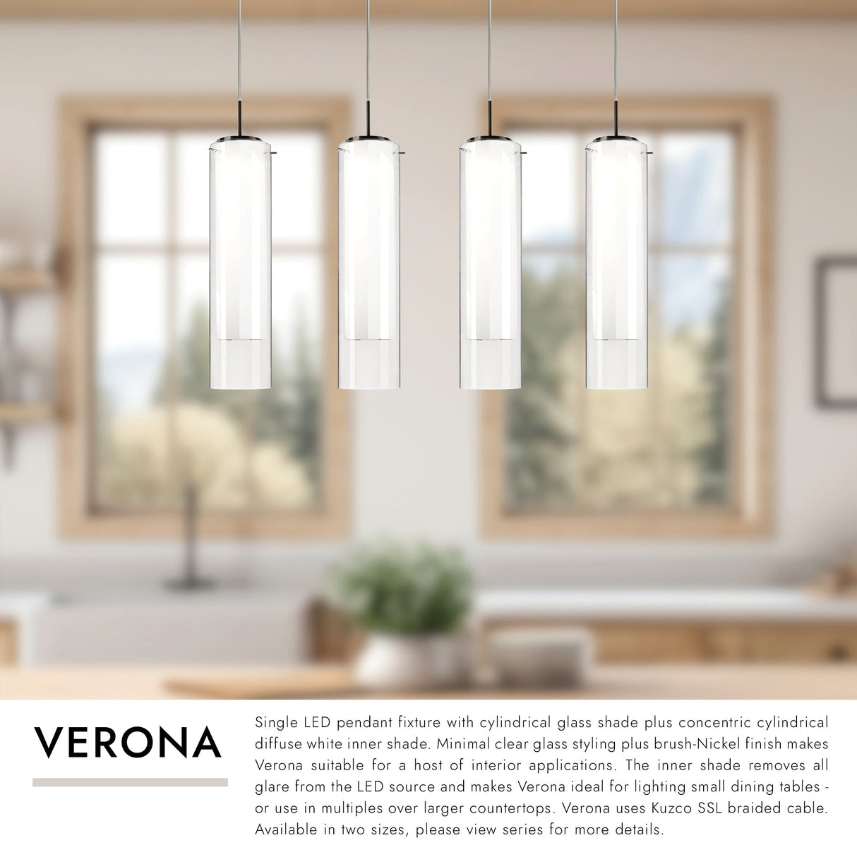Kuzco Verona 5-in 4 Head Multi Pendant