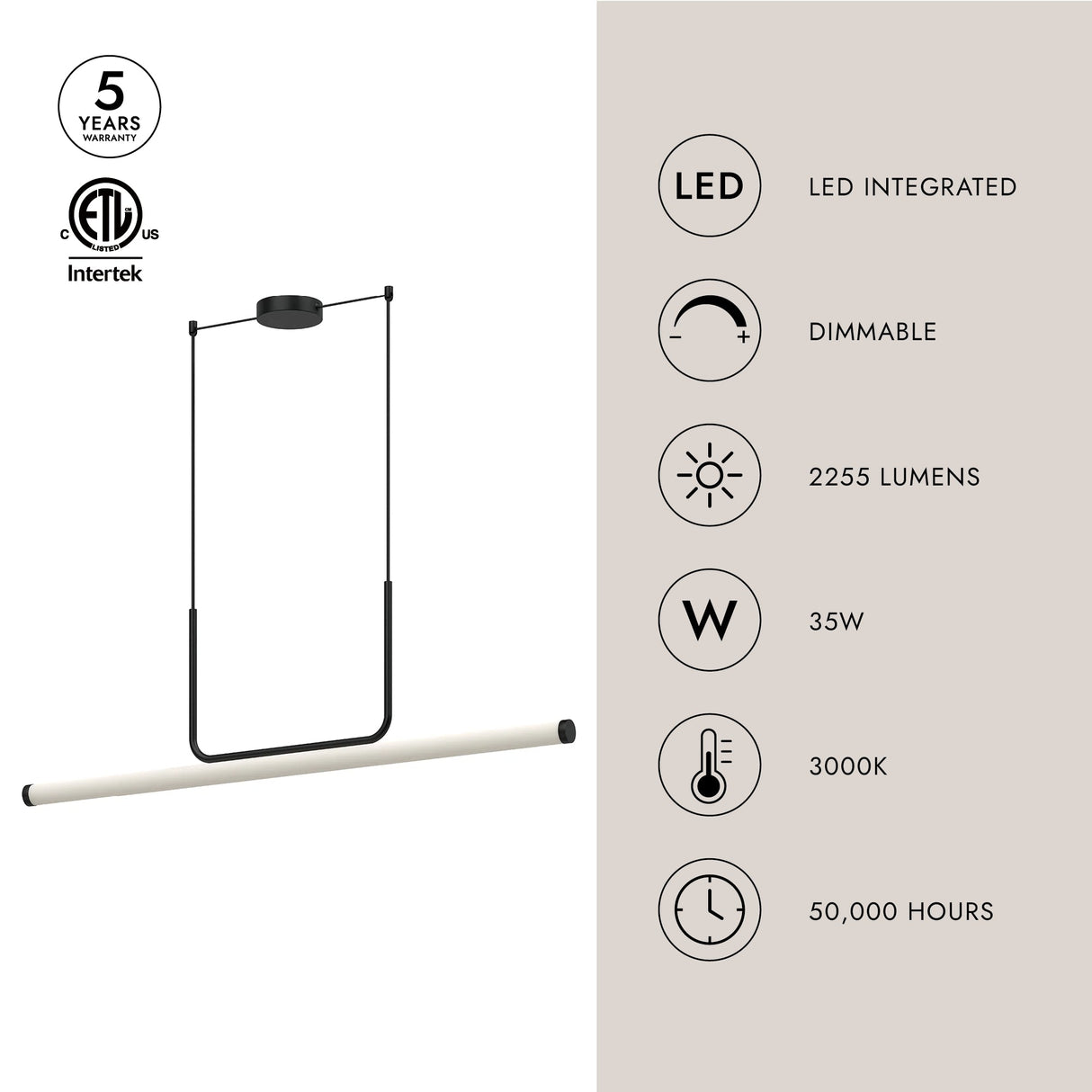 Kuzco Vesper 48-in Linear Pendant