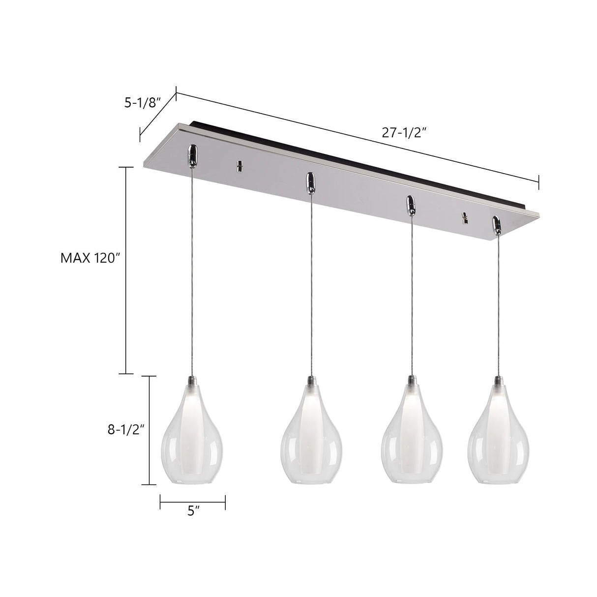 Kuzco Victoria 5-in 4 Head Multi Pendant