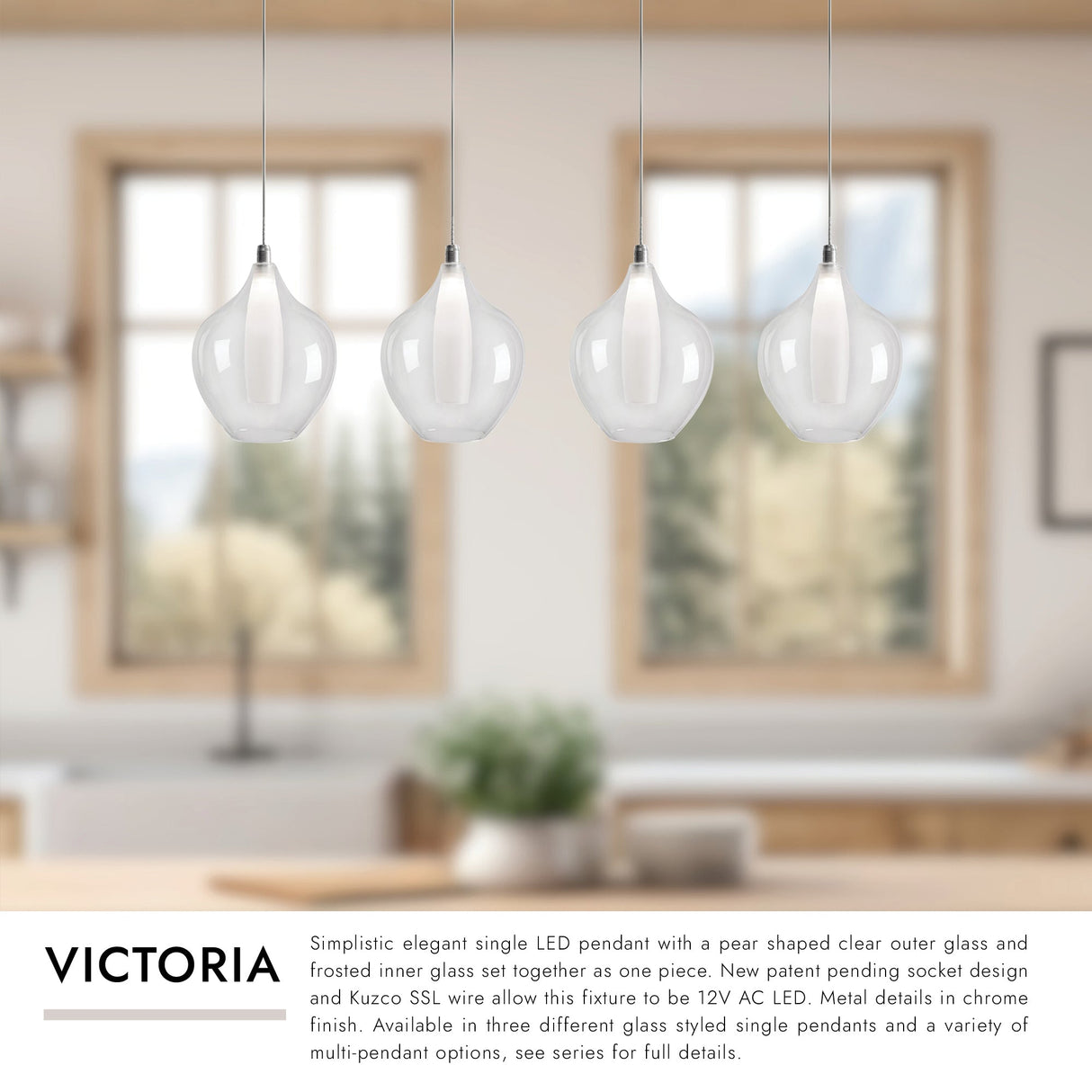 Kuzco Victoria 7-in 4 Head Multi Pendant