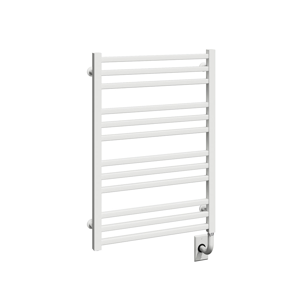 23.5"x31" Tuzio Avento Towel Warmer in Matte White / Hydronic
