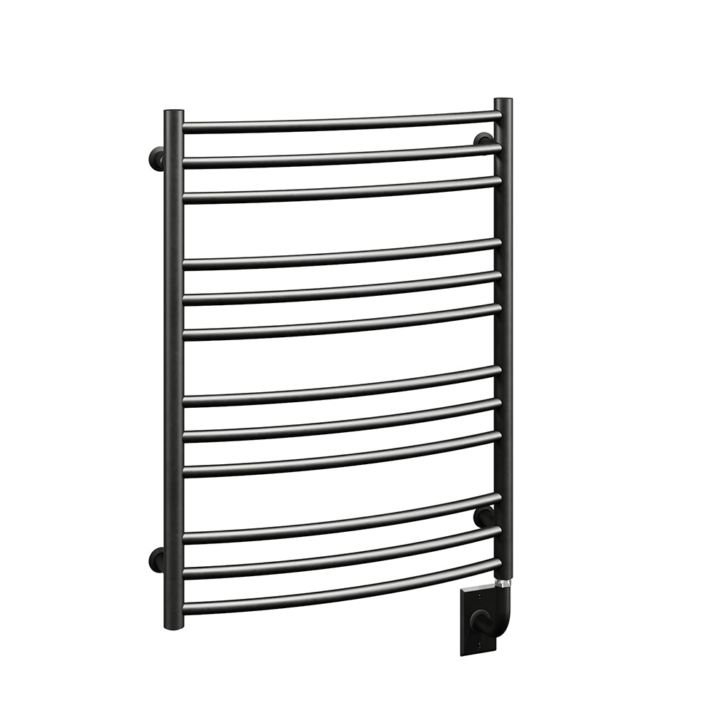 23.5"x31" Tuzio Laveno Towel Warmer in Matte Black / Electric Hardwired