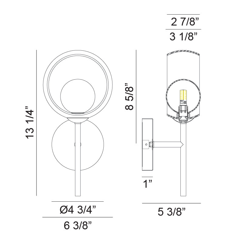 Matteo Delcia LED Wall Sconce W60601AG - image 2