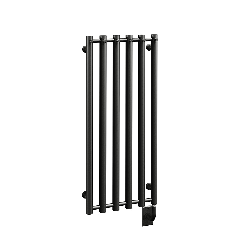 16.5"x37.5" Tuzio Rosendal Towel Warmer in Matte Black / Hydronic