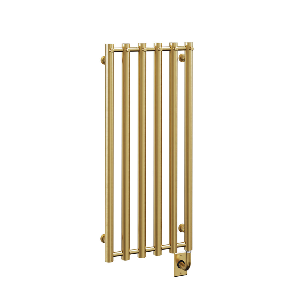 16.5"x37.5" Tuzio Rosendal Towel Warmer in Brushed Gold / Electric Hardwired