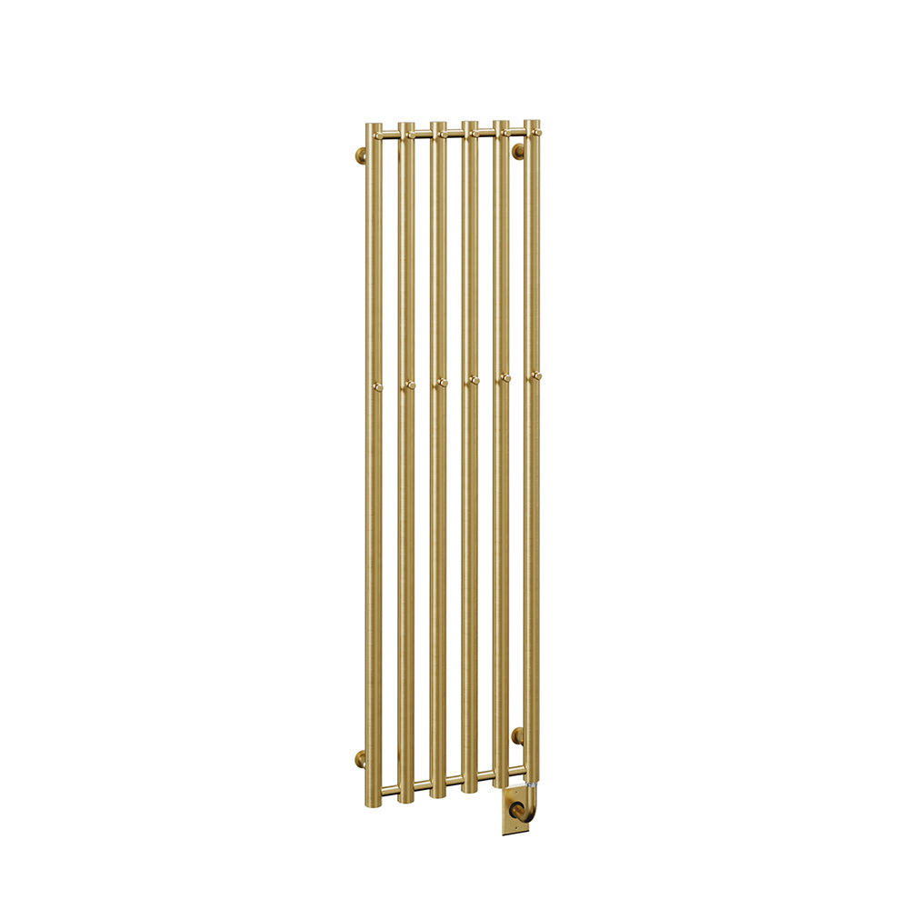 16.5"x59" Tuzio Rosendal Towel Warmer in Brushed Gold / Electric Hardwired