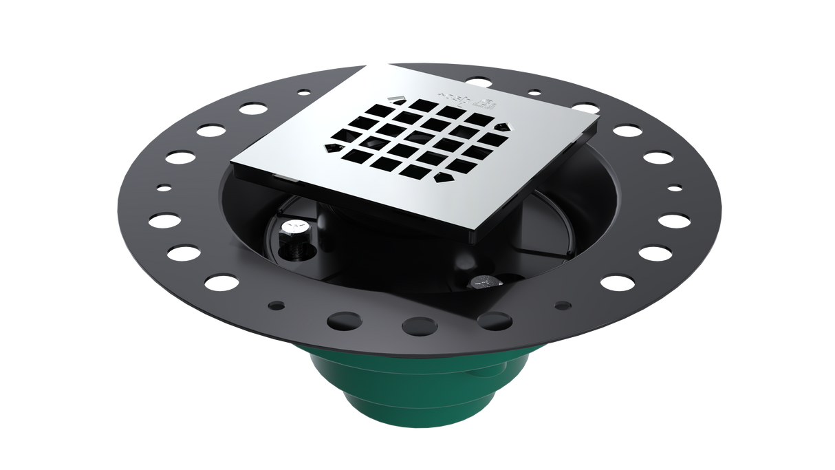 Cast Iron Wood Deck Drain with Square Grate (WD447-SS)
