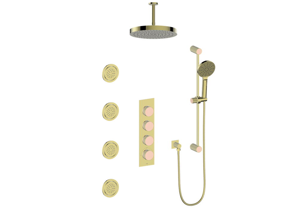 MOND 3/4" HIGH-FLOW TH SHOWER KIT WITH BODY JETS AND 6" CEILING ARM
