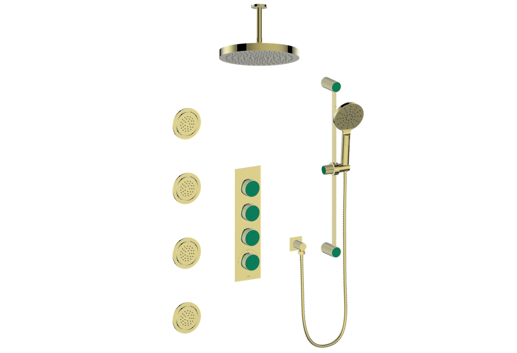 MOND 3/4" HIGH-FLOW TH SHOWER KIT WITH BODY JETS AND 6" CEILING ARM