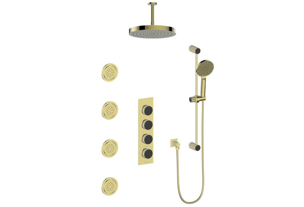 MOND 3/4" HIGH-FLOW TH SHOWER KIT WITH BODY JETS AND 6" CEILING ARM