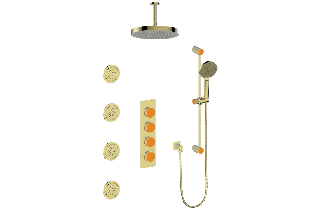 MOND 3/4" HIGH-FLOW TH SHOWER KIT WITH BODY JETS AND 6" CEILING ARM