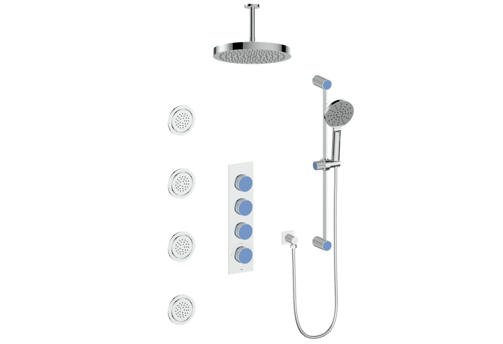 MOND 3/4" HIGH-FLOW TH SHOWER KIT WITH BODY JETS AND 6" CEILING ARM