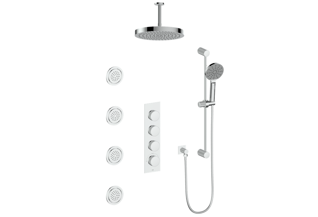 MOND 3/4" HIGH-FLOW TH SHOWER KIT WITH BODY JETS AND 6" CEILING ARM