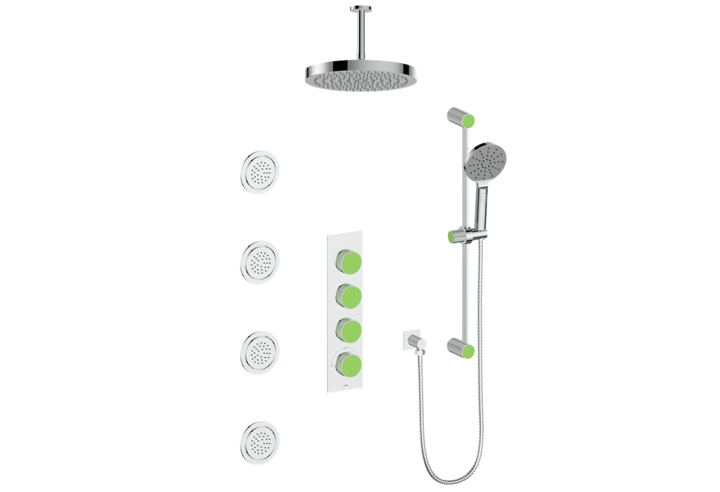 MOND 3/4" HIGH-FLOW TH SHOWER KIT WITH BODY JETS AND 6" CEILING ARM