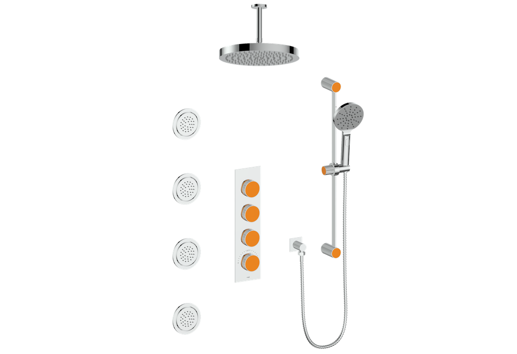 MOND 3/4" HIGH-FLOW TH SHOWER KIT WITH BODY JETS AND 6" CEILING ARM
