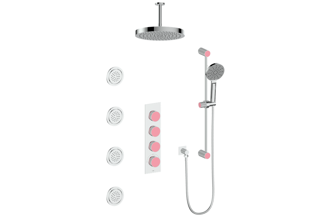 MOND 3/4" HIGH-FLOW TH SHOWER KIT WITH BODY JETS AND 6" CEILING ARM