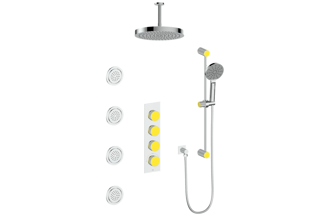 MOND 3/4" HIGH-FLOW TH SHOWER KIT WITH BODY JETS AND 6" CEILING ARM