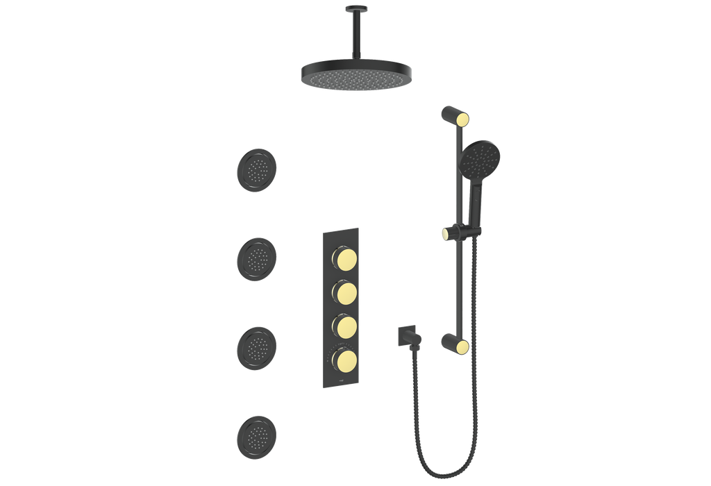 MOND 3/4" HIGH-FLOW TH SHOWER KIT WITH BODY JETS AND 6" CEILING ARM