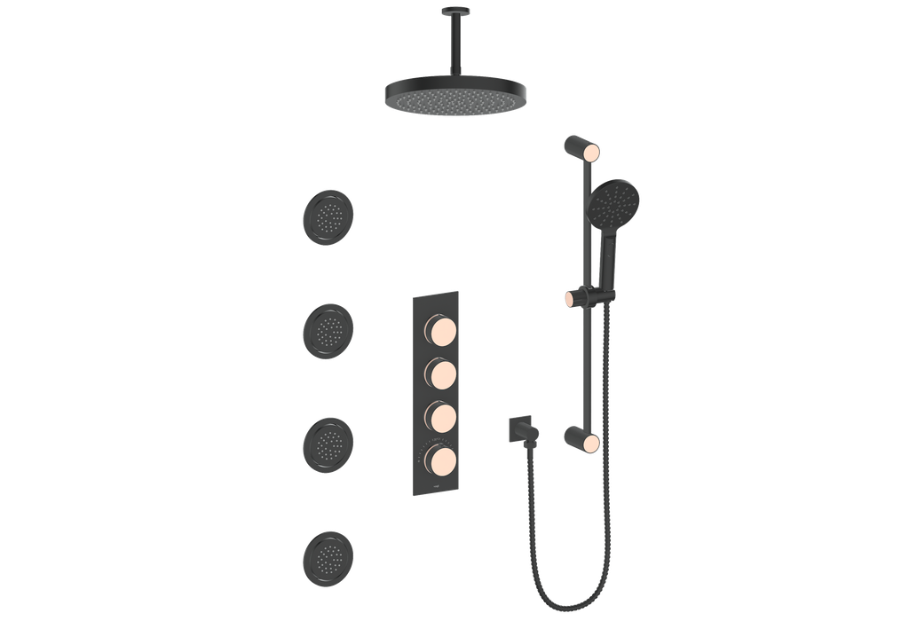 MOND 3/4" HIGH-FLOW TH SHOWER KIT WITH BODY JETS AND 6" CEILING ARM