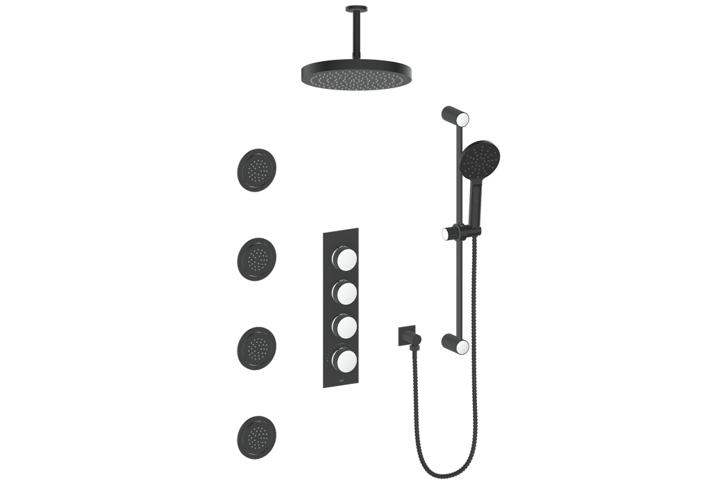 MOND 3/4" HIGH-FLOW TH SHOWER KIT WITH BODY JETS AND 6" CEILING ARM