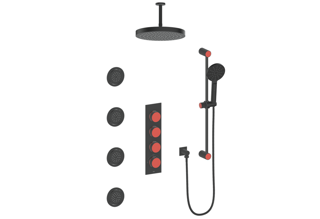 MOND 3/4" HIGH-FLOW TH SHOWER KIT WITH BODY JETS AND 6" CEILING ARM