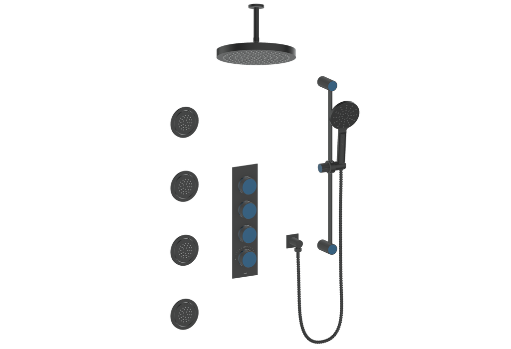 MOND 3/4" HIGH-FLOW TH SHOWER KIT WITH BODY JETS AND 6" CEILING ARM