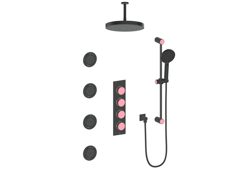 MOND 3/4" HIGH-FLOW TH SHOWER KIT WITH BODY JETS AND 6" CEILING ARM