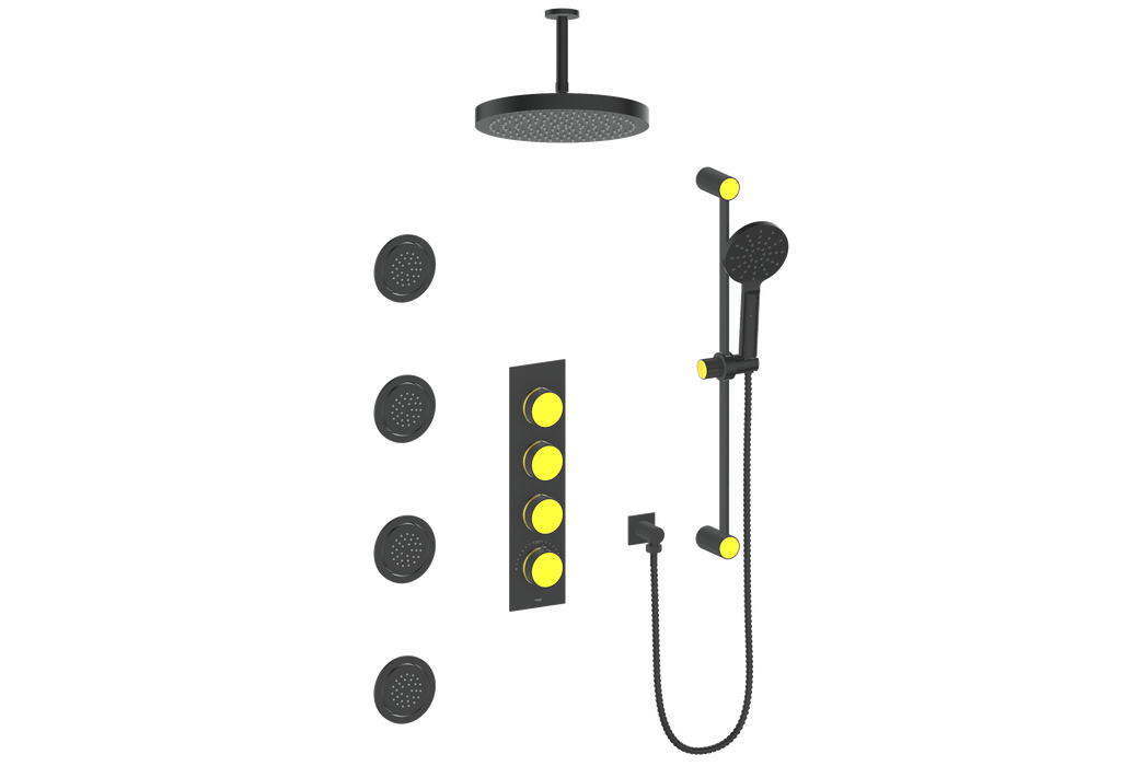 MOND 3/4" HIGH-FLOW TH SHOWER KIT WITH BODY JETS AND 6" CEILING ARM