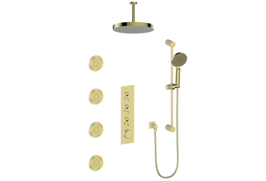 MOND 3/4" HIGH-FLOW TH SHOWER KIT WITH BODY JETS AND 6" CEILING ARM