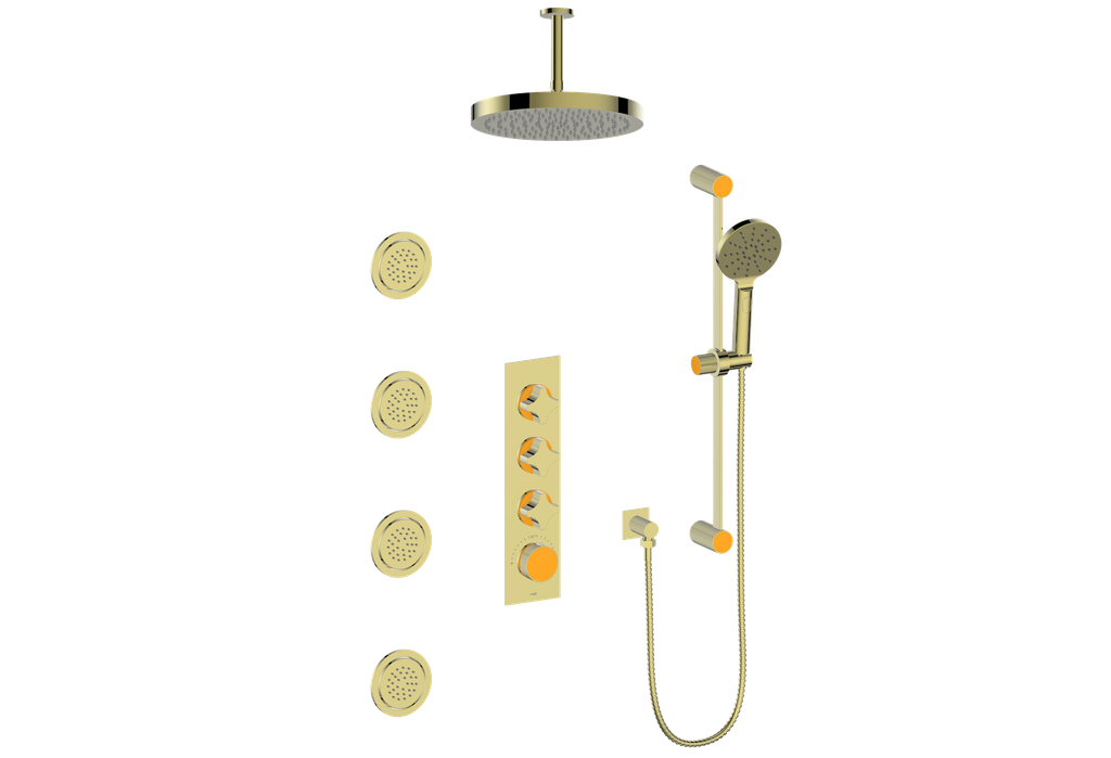 MOND 3/4" HIGH-FLOW TH SHOWER KIT WITH BODY JETS AND 6" CEILING ARM
