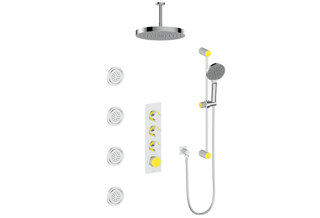 MOND 3/4" HIGH-FLOW TH SHOWER KIT WITH BODY JETS AND 6" CEILING ARM