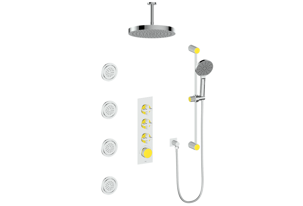 MOND 3/4" HIGH-FLOW TH SHOWER KIT WITH BODY JETS AND 6" CEILING ARM