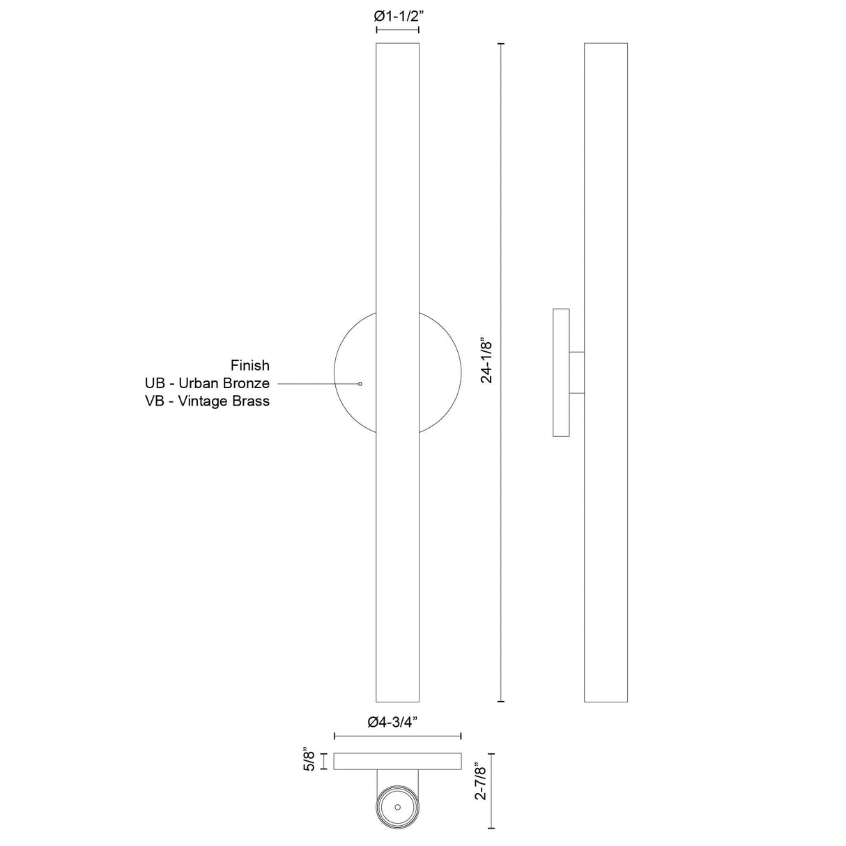 Kuzco Mason 24-in Wall Sconce
