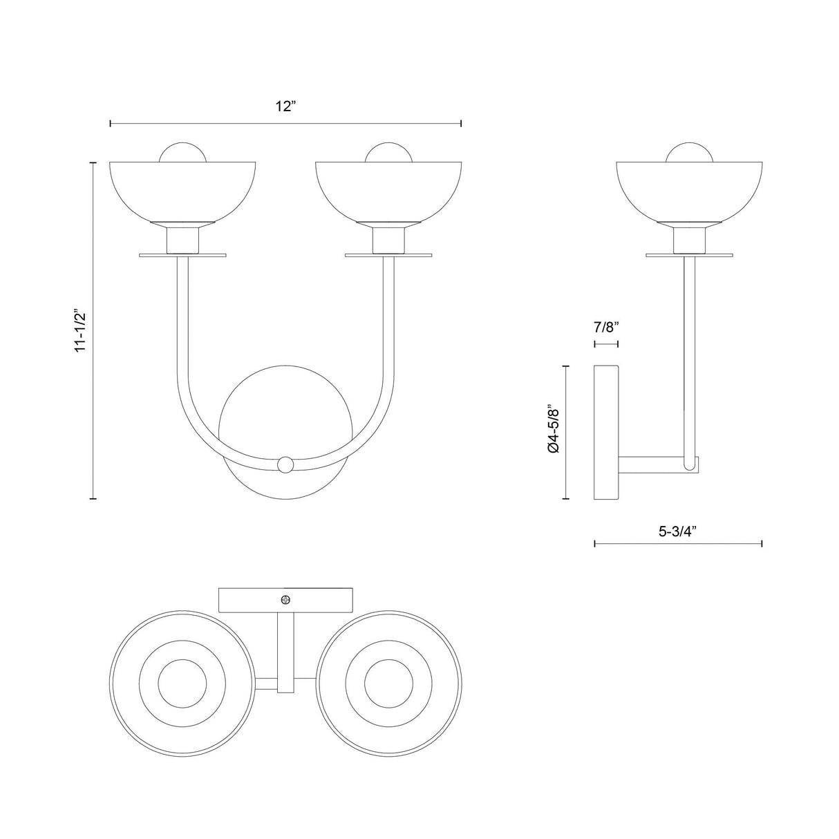 Alora Mood Sylvia 12-in Wall/Vanity Light