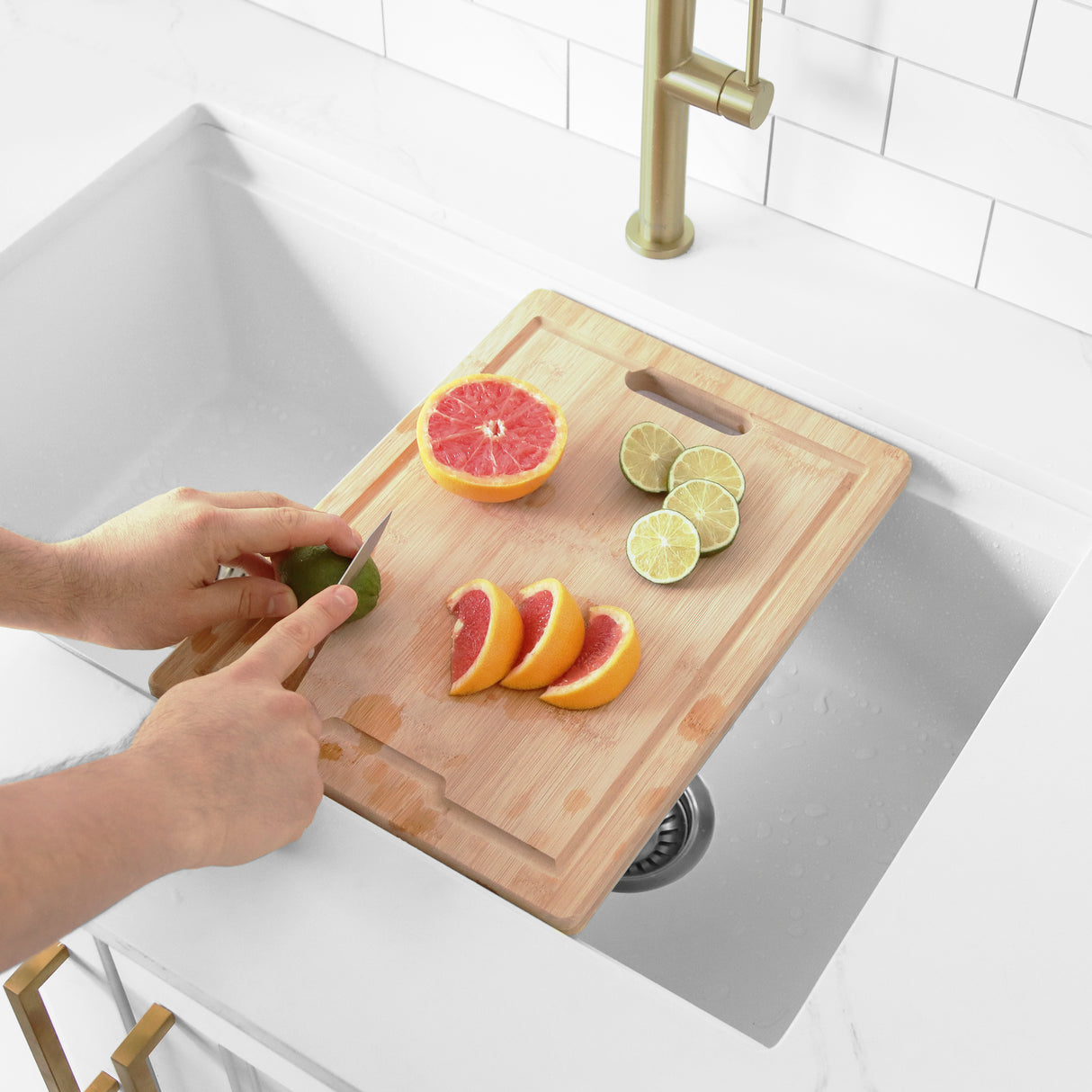 15 1/8" Bamboo Workstation Cutting Board
