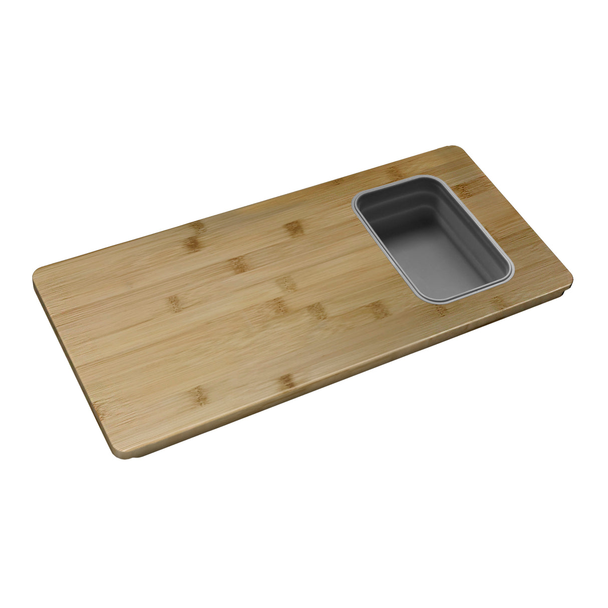 18" Bamboo Cutting Board with 1 Collapsible Container