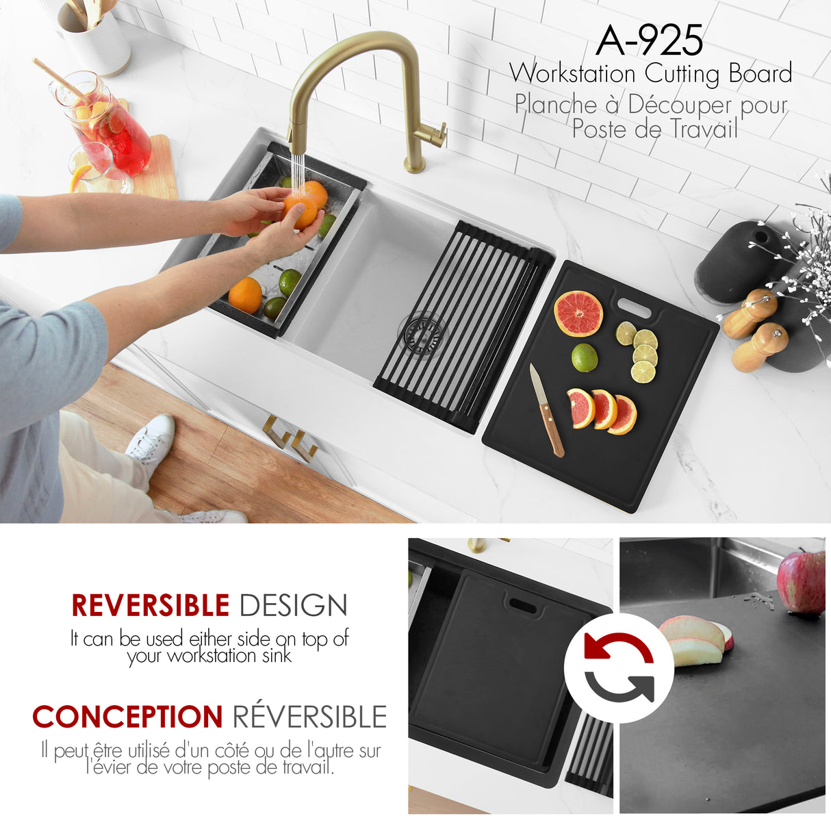 18" Wood Fiber Workstation Cutting Board