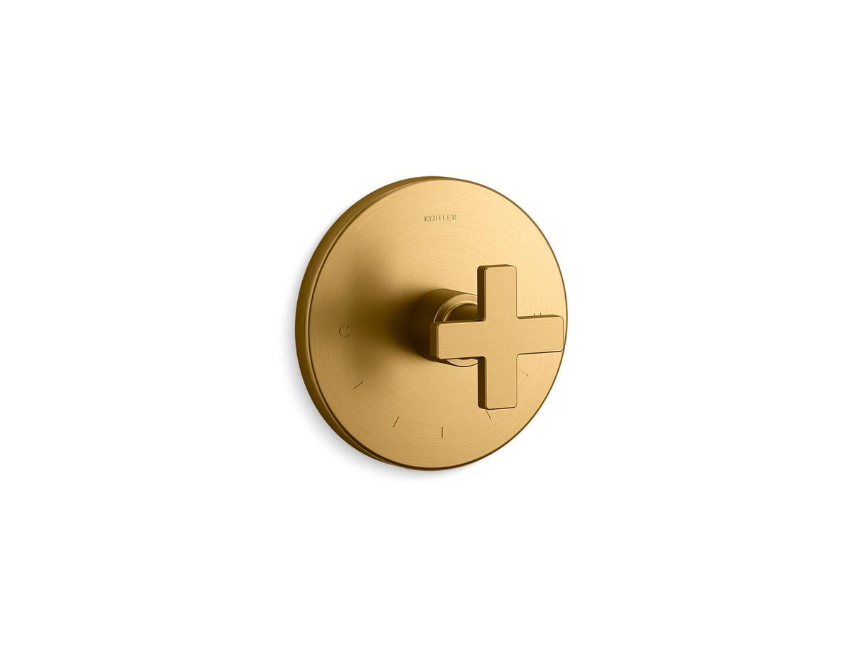 Composed® MasterShower® temperature control valve trim with cross handle