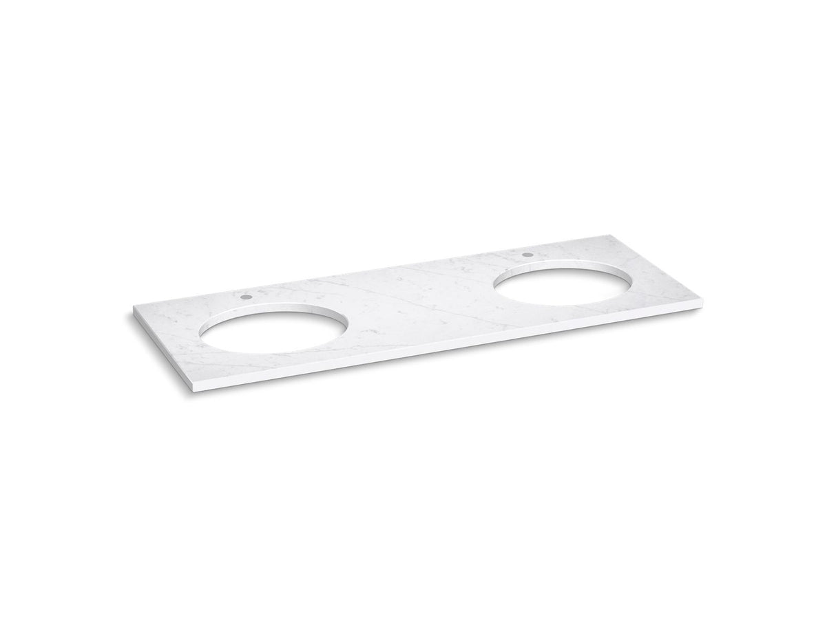 Silestone® quartz 61" vanity top with double oval cutouts