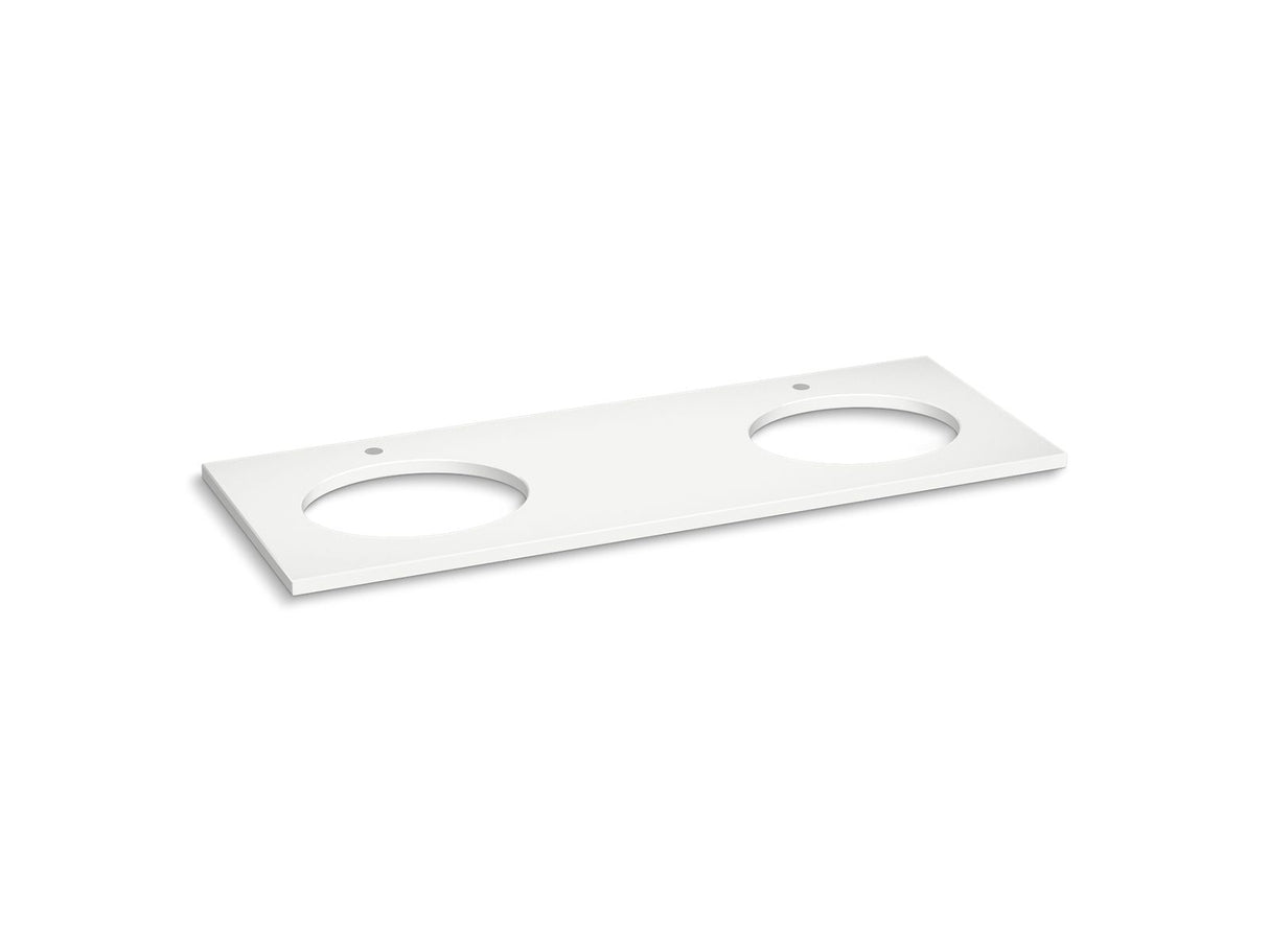 Silestone® quartz 61" vanity top with double oval cutouts