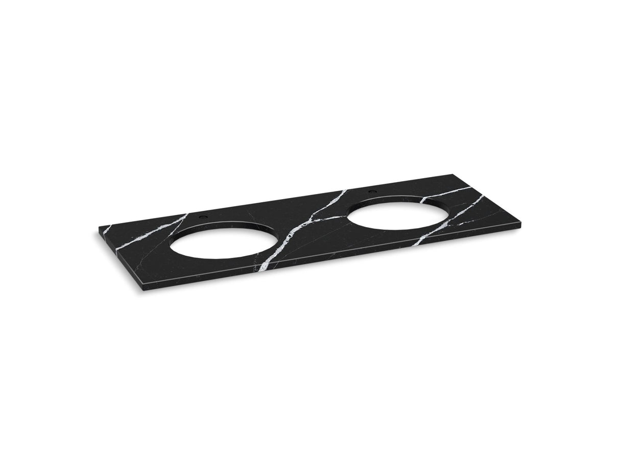 Silestone® quartz 61" vanity top with double oval cutouts