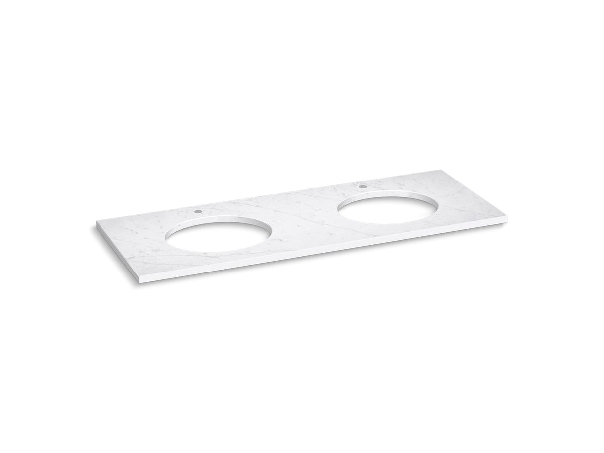 Silestone® quartz 61" vanity top with double oval cutouts