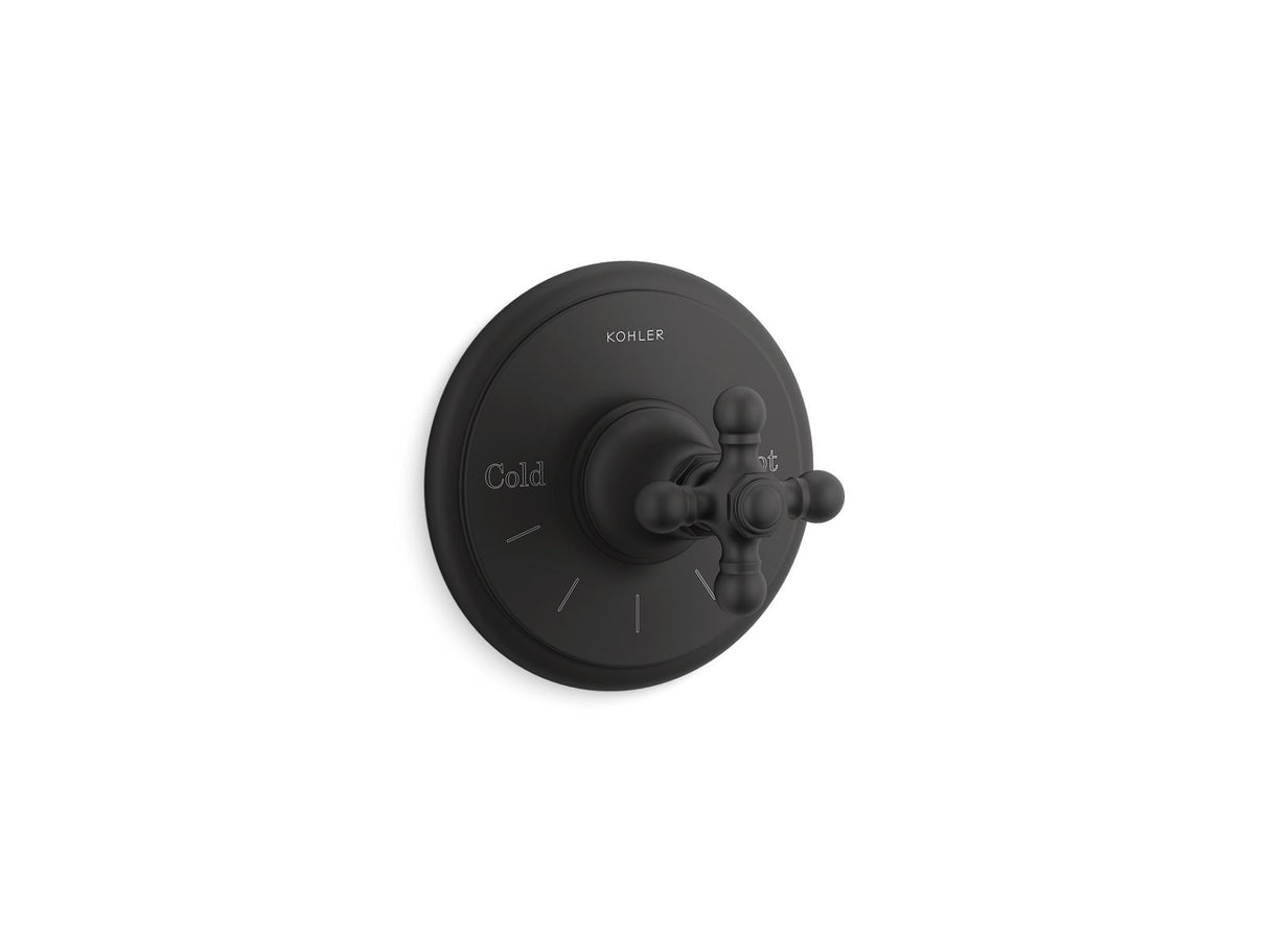 Artifacts® MasterShower® temperature control valve trim with cross handle