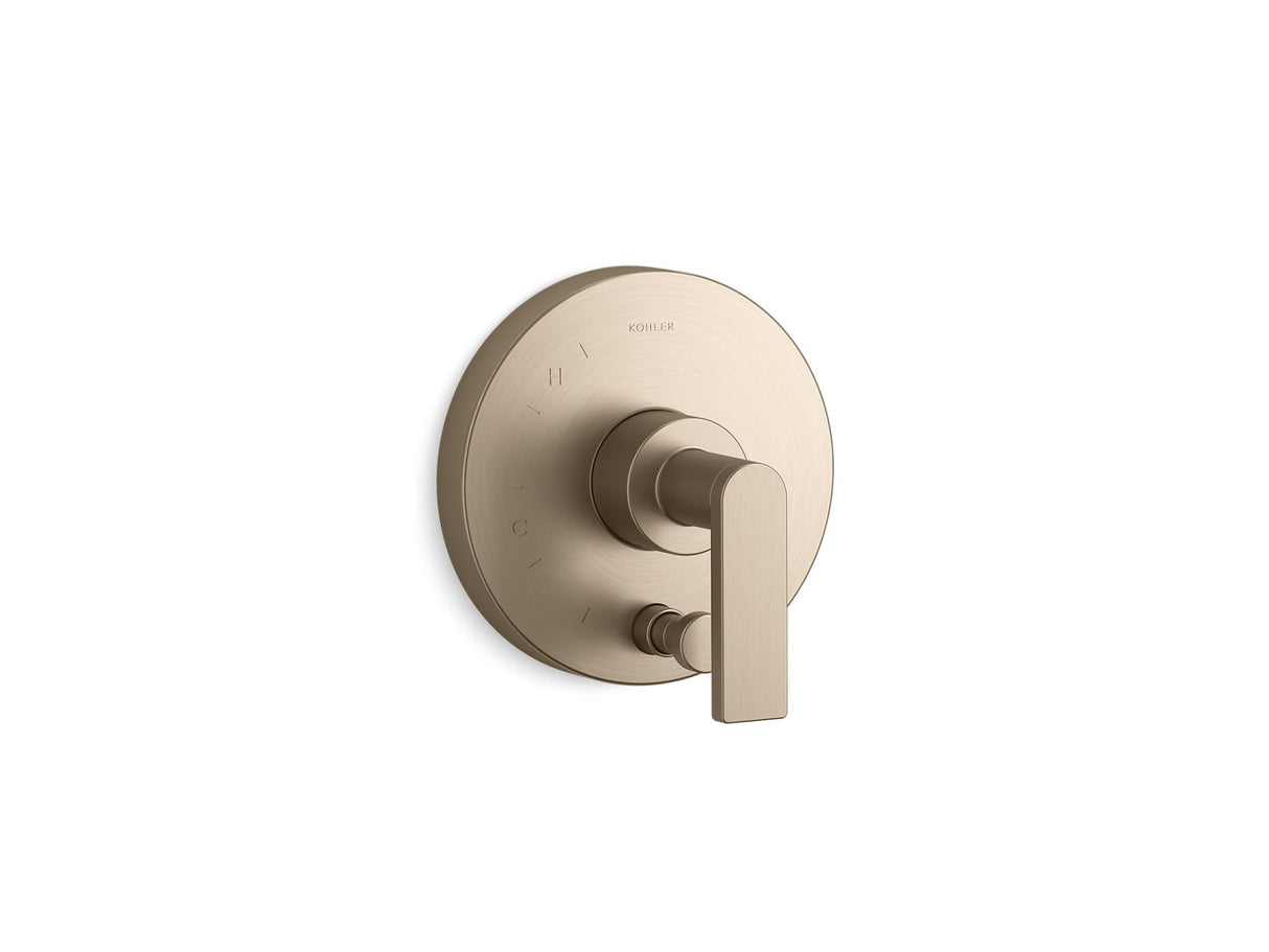 Composed® Rite-Temp® valve trim with push-button diverter and lever handle
