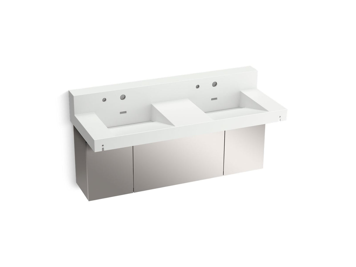 Constellation™ 60" wall-mount basin lavatory system with backsplash